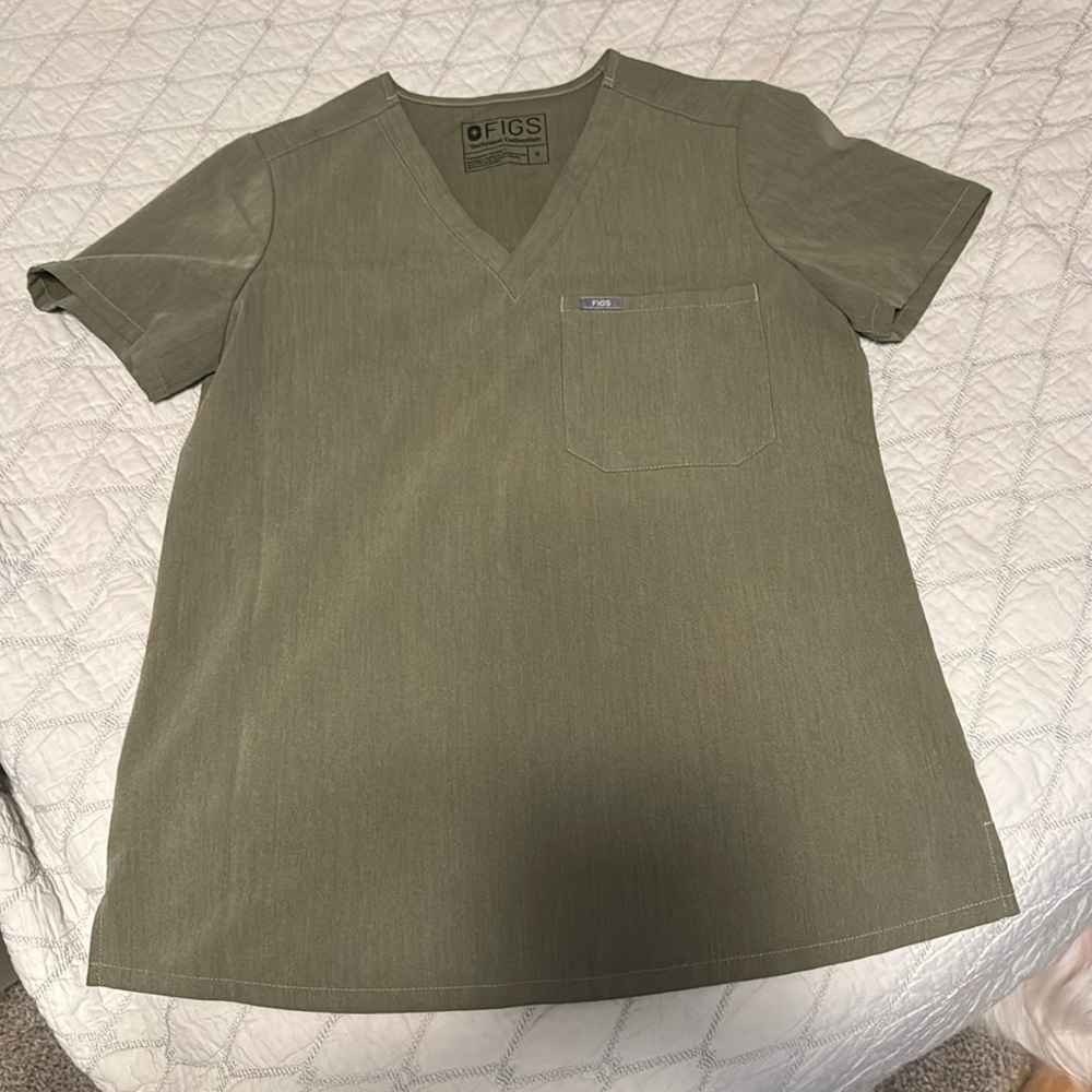 Figs Catarina small scrub Top - Heather Olive